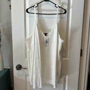 NWT Torrid white Challis‎ Eyelet Tanktop